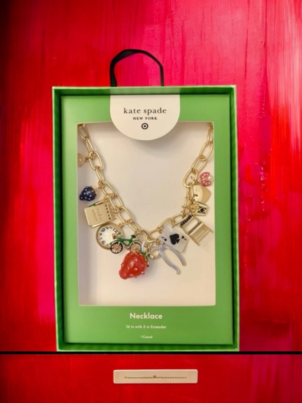 KATE SPADE X Target Gold Chain Charm Necklace Reinventing Nostalgia - Picture 2 of 16